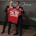 Jorge Jesus (izq.), en su presentación como DT de Portugal.