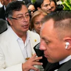 El presidente de Colombia, Gustavo Petro, sale tras una ceremonia conmemorativa del bicentenario del Congreso Anfictiónico de Panamá, el 22 de junio de 2026.