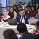 Los asambleístas Blasco Luna, Lenín Barreto y Mónica Palacios sustentaron la acusación contra Inés Manzano con base en observaciones de la Contraloría.