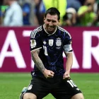 Lionel Messi celebra con fuerza en la cancha durante el Mundial 2026.