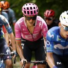 El ciclista ecuatoriano llegó a liderar en solitario la competencia a 18 kilómetros de la meta, hasta que fue alcanzado por los líderes.