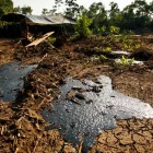 Una muestra de la contaminación que provocó Chevron en Ecuador.