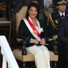 La presidenta del Perú, Keiko Fujimori (c), asiste al tradicional desfile cívico-militar con motivo de los 205 años de la independencia de Perú este miércoles, en Lima (Perú).