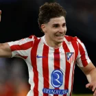 Imagen en la que puede verse al delantero del Atlético de Madrid, Julián Alvarez, durante la final de la Copa del Rey.