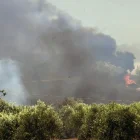 Vista del incendio en el área de Fichtia de la Argólida, en la región griega del Peloponeso.