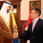 Omar Sultan Al Olama, ministro de Estado de los Emiratos Árabes Unidos, se reunió con Daniel Noboa en junio de 2025.