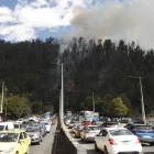 El incendio se registra en la avenida Velasco Ibarra y la autopista General Rumiñahui.