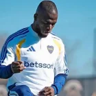Enner Valencia en su primer entrenamiento con Boca Juniors.
