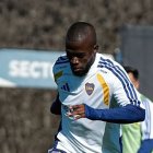 Enner Valencia en su primer entrenamiento con Boca Juniors.