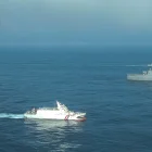 Convoy de la Armada y la Guardia Costera de Taiwán ejecutando maniobras de "contrabloqueo" marítimo.