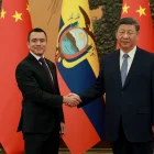El presidente Noboa y su homólogo de China, Xi Jinping, en una gira de 2025.