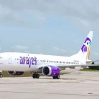 Un avión de la aerolínea dominicana Arajet.