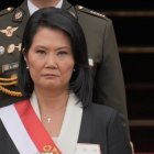 La presidenta de Perú, Keiko Fujimori, durante la ceremonia en la que fue reconocida como jefa suprema de las Fuerzas Armadas.