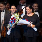 Francisco Ortega y Daniela Orrantia, cantantes, quienes junto a Valeria Pinoargote y una agrupación musical serán los protagonistas de los conciertos “Songs from the American Songbook”.