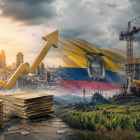 Una representación visual de los desafíos del crecimiento económico de Ecuador en 2026, marcado por el desempeño de sectores como la construcción, la industria, el petróleo y la agricultura.