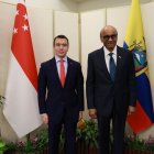 Noboa se reunió con líderes de Singapur el 24 de agosto para atraer inversión y abrir mercados.