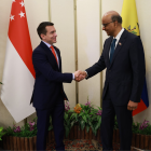 Daniel Noboa se reunió con el presidente de Singapur, Tharman Shanmugaratnam, durante su visita oficial.