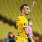 Damián Díaz con la camiseta de Barcelona.