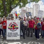 Integrantes del Frente Popular Antiimperialista participan en una manifestación este sábado en Caracas.