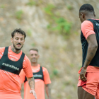 Jugadores de Barcelona durante un entrenamiento.