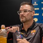 Pablo Trobbiani, director técnico de Barcelona SC, en rueda de prensa en estadio Monumental.