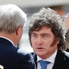 Javier Milei, durante una visita oficial, en el Palacio de la Moneda en Santiago de Chile.