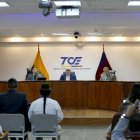 La audiencia pública fue presencial en las instalaciones del TCE de Quito.