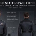 Captura de pantalla tomada del perfil de la red social Truth Social que muestra una imagen hecha con IA del posible nuevo uniforme que llevarán los miembros de la Fuerza Espacial de EE.UU.