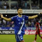 El defensor Aníbal Leguizamón celebró el gol de la victoria de Emelec ante Manta.
