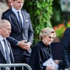 La reina Sonja, el rey Haakon VIII, la princesa heredera Ingrid Alexandra y el príncipe Sverre Magnus abandonan la catedral de Oslo, Noruega, el 8 de septiembre de 2026.
