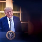 El presidente de EE.UU., Donald Trump, durante un acto con cazadores y pescadores el 17 de septiembre de 2026 en la Casa Blanca en Washington, DC, EE. UU.