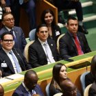 El presidente Daniel Noboa junto al canciller Roberto Kury en la Asamblea de la ONU.