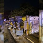 El contenedor cayó en el kilómetro 20 de la vía a la costa, en el oeste de Guayaquil.