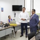 Damián Larco acompañó a la presentación de Falconí en su nueva designación