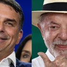 Combo de fotografías de archivo que muestra al senador Flávio Bolsonaro (i), y al presidente de Brasil, Luiz Inácio Lula da Silva.