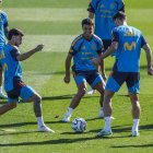 Los Jugadores de la selección española durante el entrenamiento.