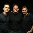 Pedro Alonso, Alejo Chauvín y Eugenio Derbez, de izquierda a derecha. Chauvín fue uno de los tres directores de fotografía de El Juicio.