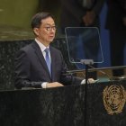 El vicepresidente de China, Han Zheng, habla durante el Debate General de la 81ª sesión de la Asamblea General de las Naciones Unidas (AGNU).