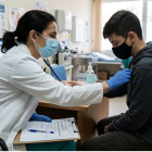 Imagen, generada con IA, para graficar la atención médica frente a una afección respiratoria.