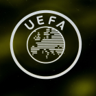 Logo de la UEFA en su sede