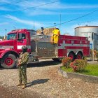 Una foto referencial de la actuación de los bomberos en el incendio en Baeza.
