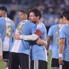 Lionel Messi de Argentina celebra su gol en un partido Amistoso Internacional entre Argentina y Benín en el estadio Monumental, en Buenos Aires (Argentina).