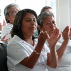 Trabajadoras del hogar asisten a la presentación del informe 'Sosteniendo el cambio: Por un trabajo justo para las trabajadoras del hogar en México', en Ciudad de México (México).