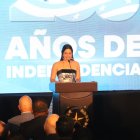 Tatiana Coronel, alcaldesa subrogante de Guayaquil, durante la sesión solemne del Concejo Cantonal este viernes 9 de octubre.