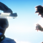Bills y Goku peleando en Dragon Ball Super: Beerus.