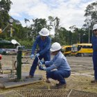 Foto referencial del trabajo en la explotación de petróleo en Ecuador.