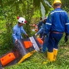 Petroecuador ejecuta trabajos de contingencia tras una fuga de crudo en el SOTE, en Quinindé, Esmeraldas.