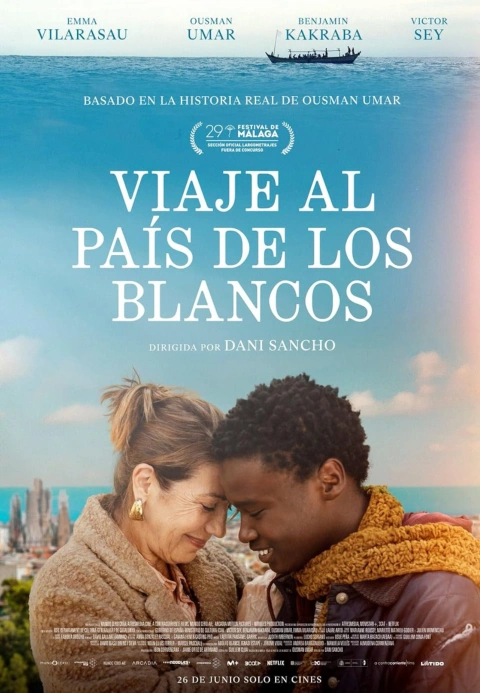 Afiche de la película ‘Viaje al país de los blancos’, del director Dani Sancho, que cuentan la historia de Ousman.