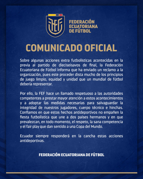 El reclamo de la FEF en pleno Mundial.