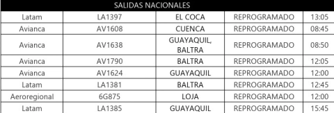 Al menos 19 vuelos fueron reprogramados en la terminal aérea.